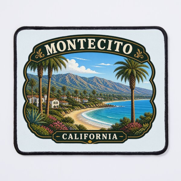 Item preview, Montecito, California - Scenic Coastal Beach & Palm Trees designed and sold by Myra365Art.