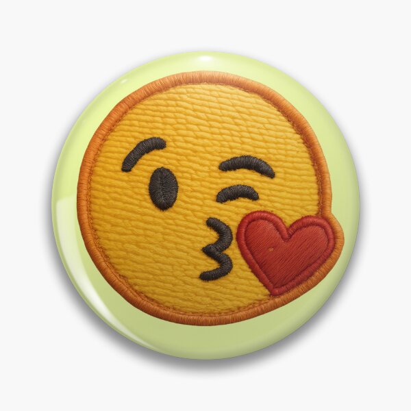 Item preview, Kissing smiley patch with heart designed and sold by Mauswohn.