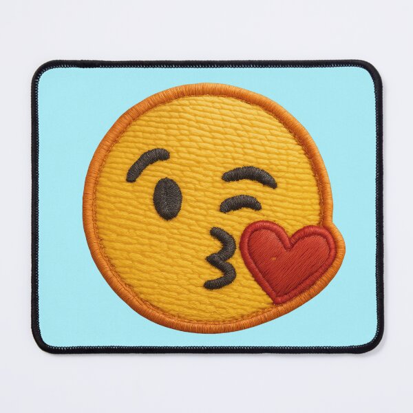 Item preview, Kissing smiley patch with heart designed and sold by Mauswohn.