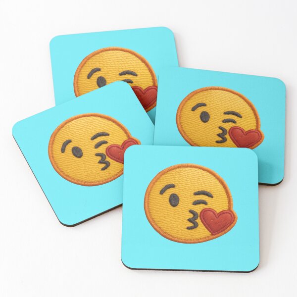 Item preview, Kissing smiley patch with heart designed and sold by Mauswohn.