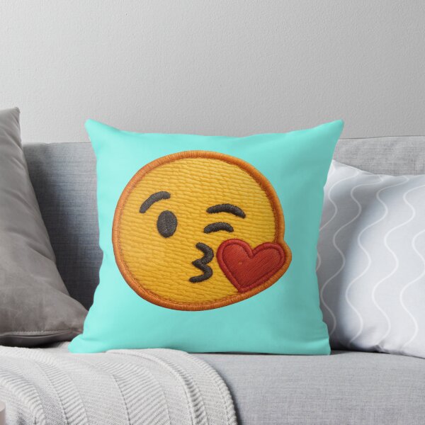 Item preview, Kissing smiley patch with heart designed and sold by Mauswohn.