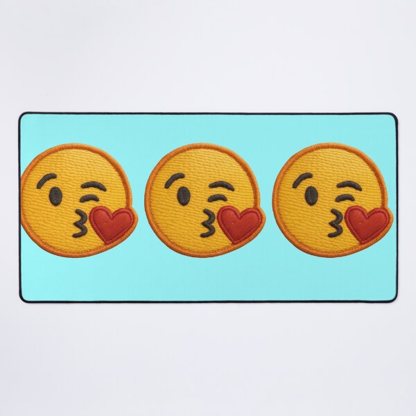 Item preview, Kissing smiley patch with heart designed and sold by Mauswohn.
