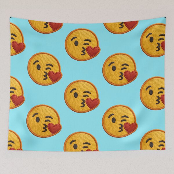 Item preview, Kissing smiley patch with heart designed and sold by Mauswohn.
