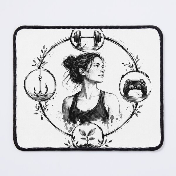 Item preview, Fitness Gaming Fishing Girl designed and sold by InkNovaLab.
