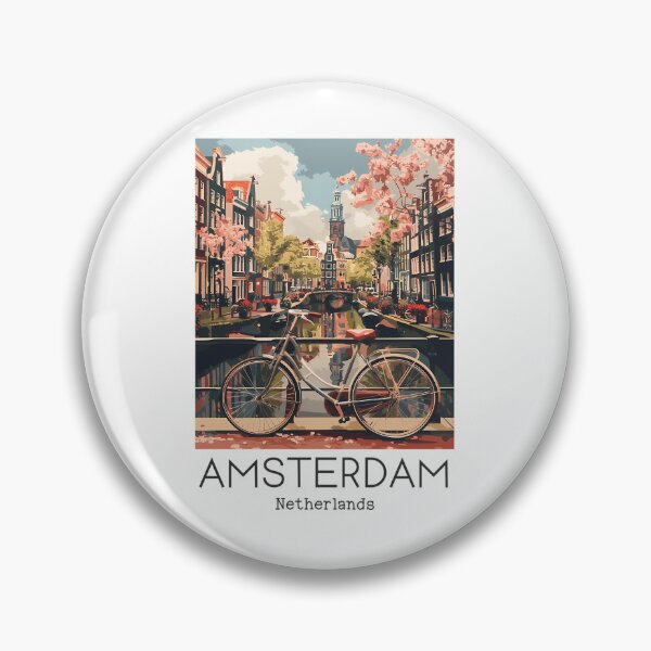 Item preview, 2 A Vintage Travel Illustration Of Amsterdam - Netherlands designed and sold by brigivantmh.