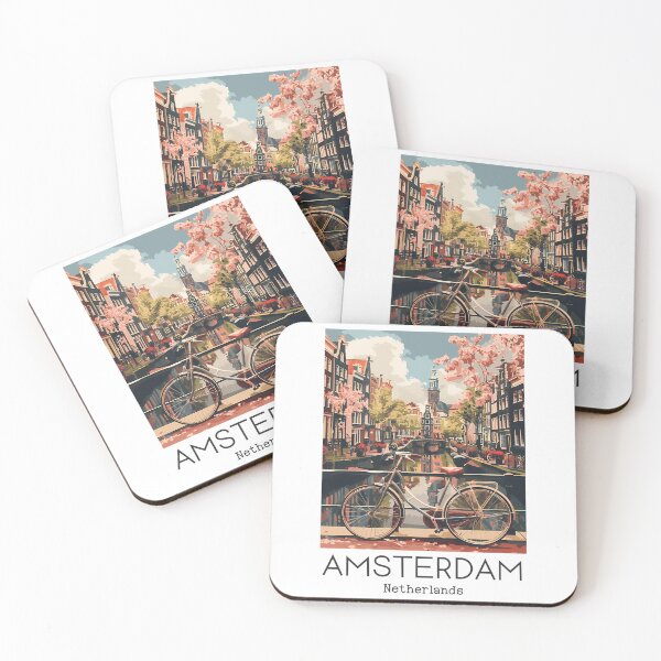 Item preview, 2 A Vintage Travel Illustration Of Amsterdam - Netherlands designed and sold by brigivantmh.