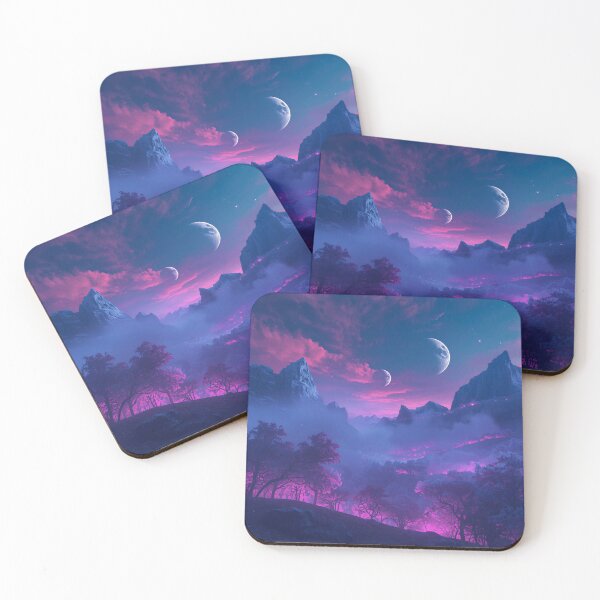 Item preview, Alien Fantasy Landscape Curtain – Bioluminescent Forest Sci-Fi Decor designed and sold by Luminous Wilds.