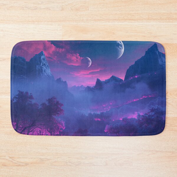 Item preview, Alien Fantasy Landscape Curtain – Bioluminescent Forest Sci-Fi Decor designed and sold by Luminous Wilds.