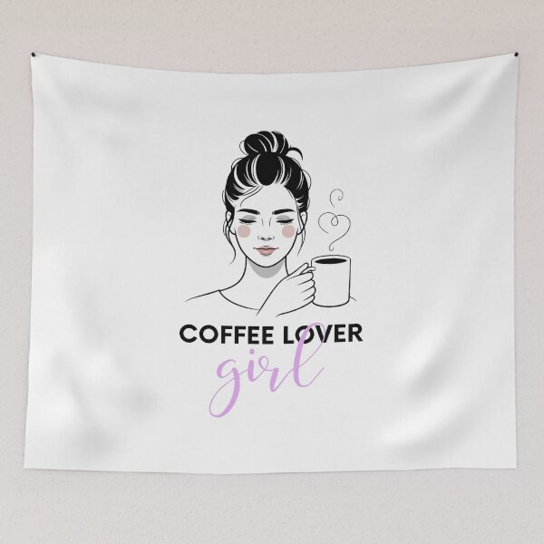 Item preview, Coffee Lover Girl – Messy Bun, Coffee Addict Minimalist Woman designed and sold by ArcticFoxStudio.