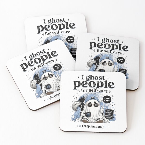 Item preview, I Ghost People for Self-Care – Aquarius Moon Sign Funny Zodiac T-Shirt designed and sold by ZorviqueStudio.