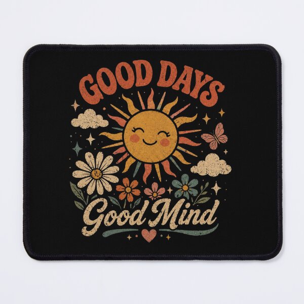 Item preview, Good Days Good Mind - Retro Sun and Floral Positivity designed and sold by LunaVales.