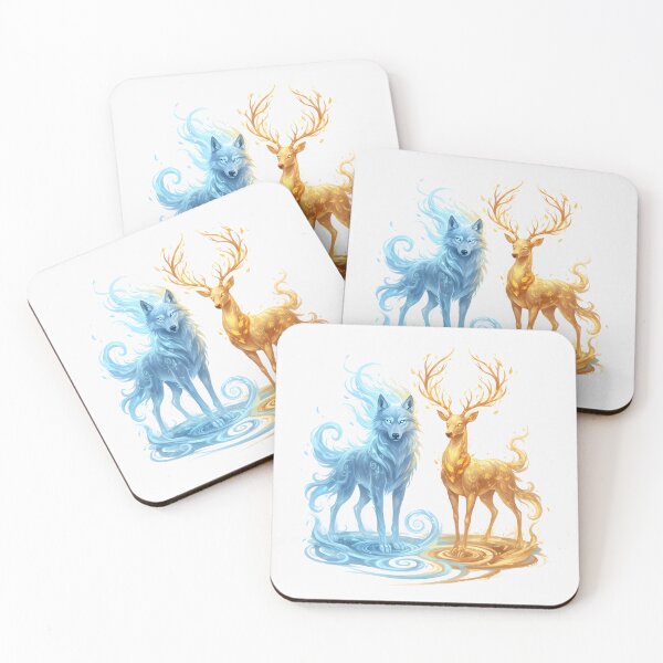 Item preview, Water & Fire Spirit Animals Fantasy Art designed and sold by naragon4289.