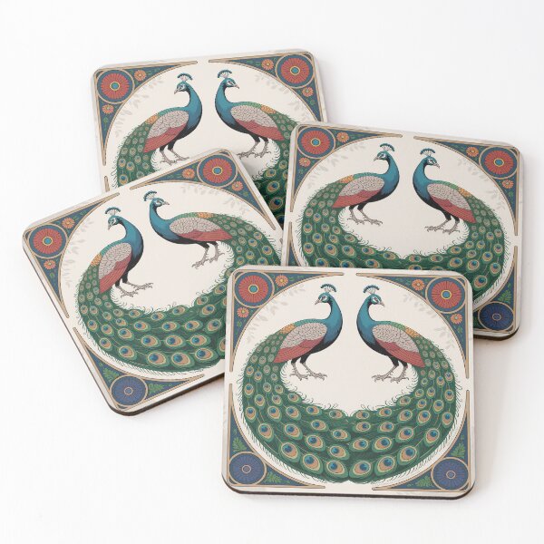 Item preview, Art Nouveau Peacock Wall Art – Luxury Ornamental Jewel Tone Illustration designed and sold by Tamas Das.