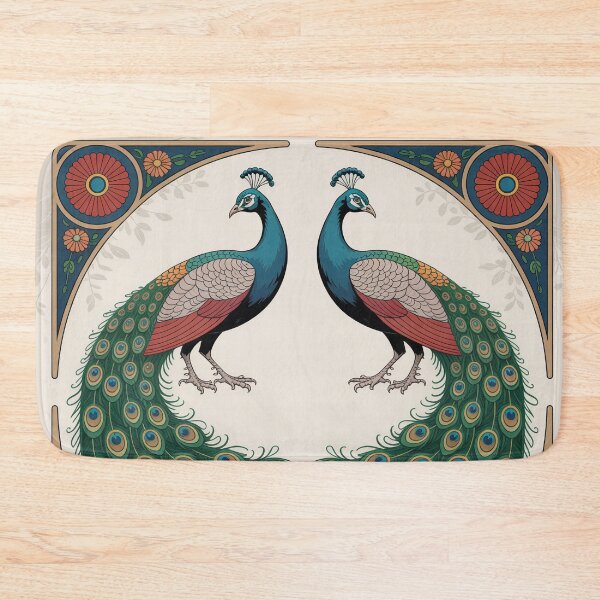 Item preview, Art Nouveau Peacock Wall Art – Luxury Ornamental Jewel Tone Illustration designed and sold by Tamas Das.