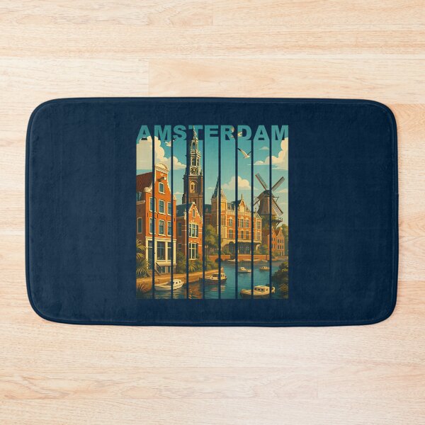 Item preview, 19 Greetings From Amsterdam Neatherland - Modern Colorful City View designed and sold by brigivantmh.