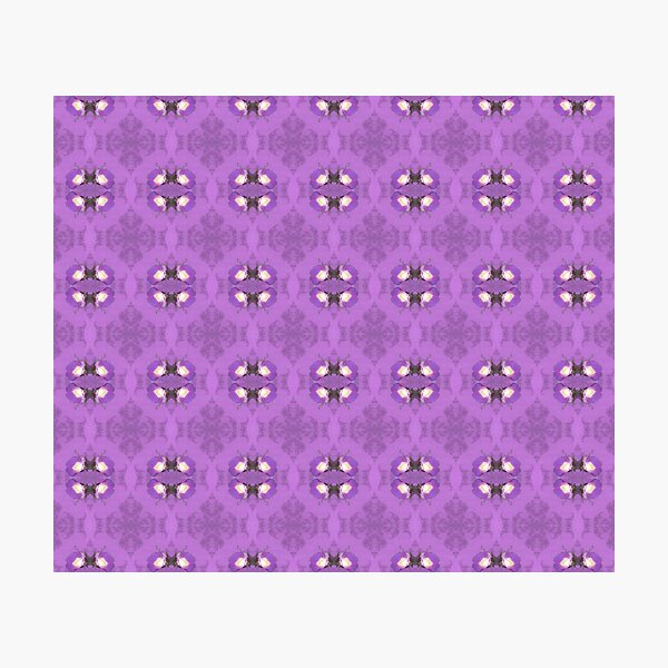 Item preview, elegant curling fern, old fashioned rose pattern on purple designed and sold by Dawna Morton.