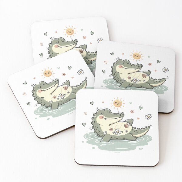 Item preview, Flower Crocodile In Water Pocket Creatures Cute Animal designed and sold by Panom Suavichien.