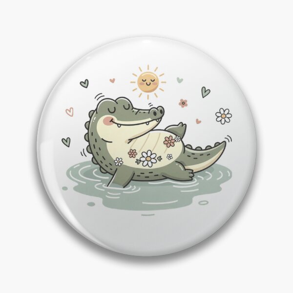 Item preview, Flower Crocodile In Water Pocket Creatures Cute Animal designed and sold by Panom Suavichien.