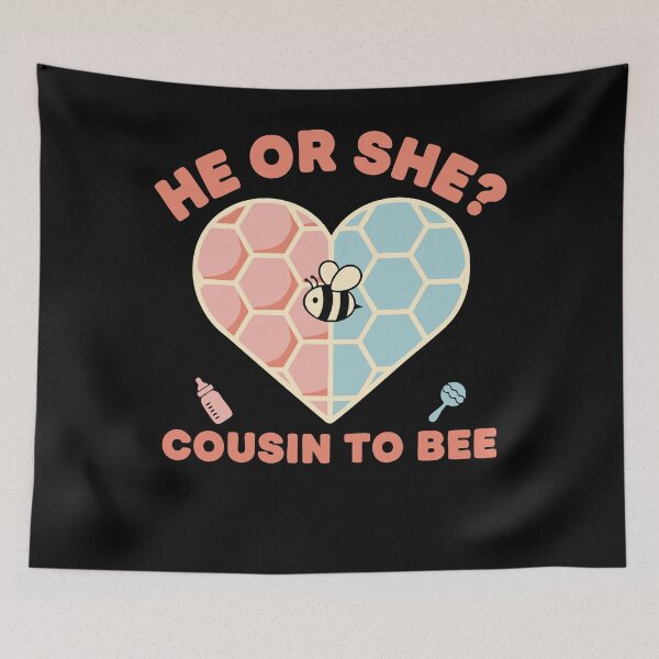 Item preview, Gender Reveal He Or She Cousin To Bee Baby Shower designed and sold by LuminOrb.