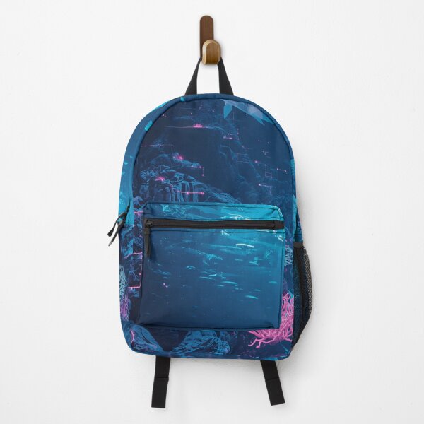Item preview, Digital Ocean Shower Curtain – Futuristic Neon Sea Life Art designed and sold by Luminous Wilds.