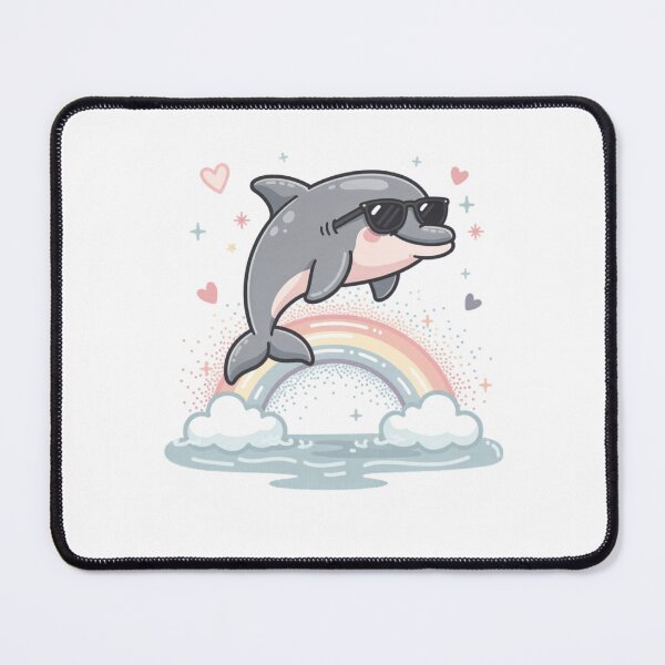 Item preview, Cool Dolphin Over Rainbow Pocket Creatures Funny Animal  designed and sold by Panom Suavichien.