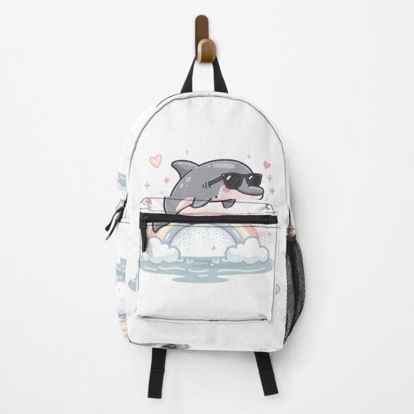 Item preview, Cool Dolphin Over Rainbow Pocket Creatures Funny Animal designed and sold by Panom Suavichien.