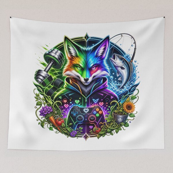 Item preview, Rainbow Fox Hobby Gamer designed and sold by InkNovaLab.