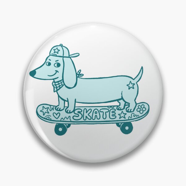 Item preview, Blue Dachshund Dog on Skateboard designed and sold by Yellowriversss.