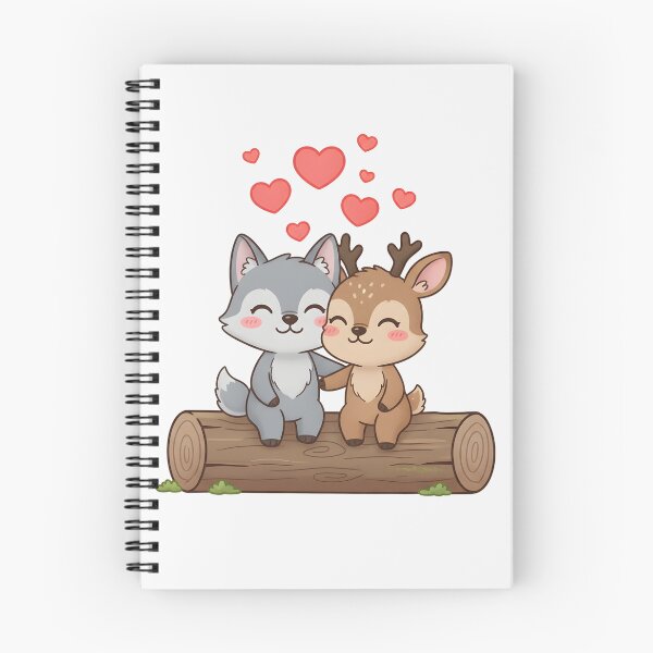 Item preview, Cute Wolf and Deer Love Duo designed and sold by naragon4289.