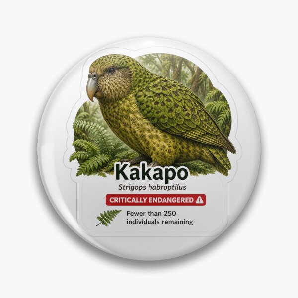 Item preview, Kakapo – Critically Endangered Parrot Wildlife Sticker designed and sold by SaphireArt.