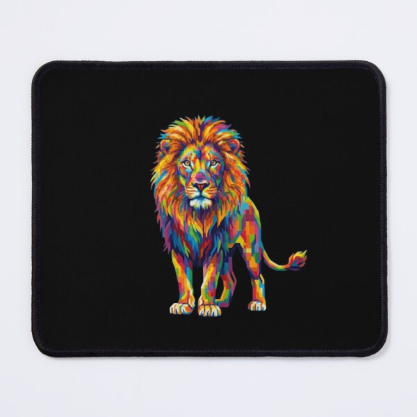 Item preview, Majestic Geometric Lion – Vibrant Multi-Color Wildlife Pop Art designed and sold by 3Mdesigners.