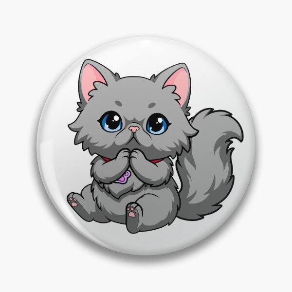 Item preview, Cute Grey Persian Cat Begging Kawaii Chibi Kitten designed and sold by el.azraq.