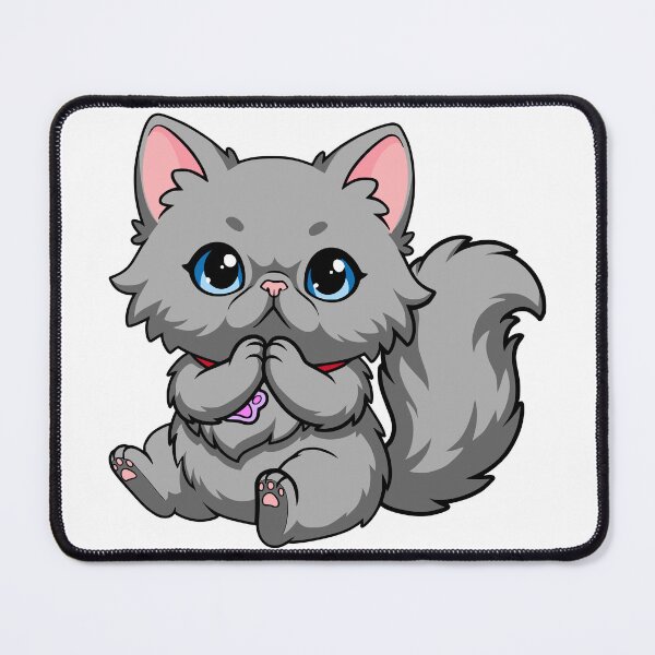 Item preview, Cute Grey Persian Cat Begging Kawaii Chibi Kitten designed and sold by el.azraq.