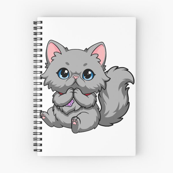 Item preview, Cute Grey Persian Cat Begging Kawaii Chibi Kitten designed and sold by el.azraq.
