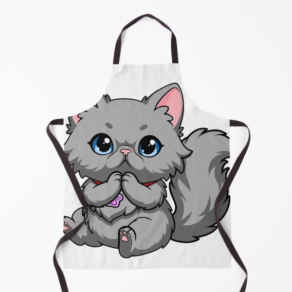 Item preview, Cute Grey Persian Cat Begging Kawaii Chibi Kitten designed and sold by el.azraq.