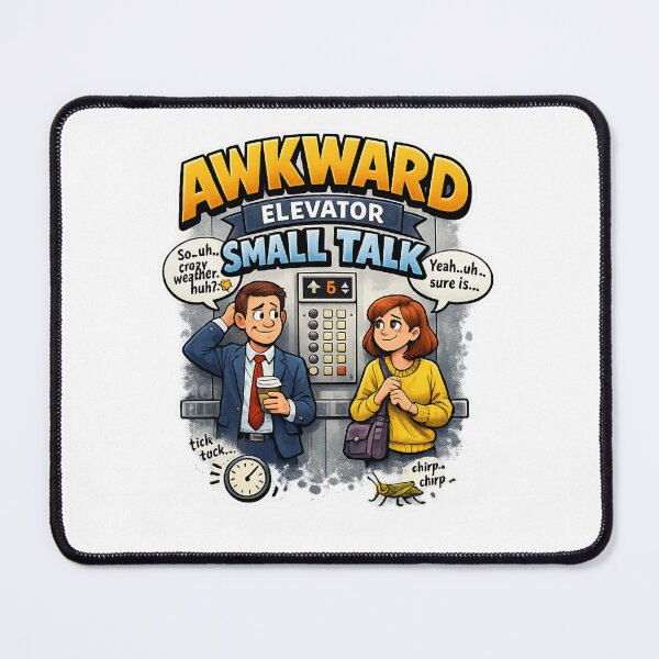 Item preview, Awkward Elevator Small Talk Funny Design – Introvert Office Humour Illustration designed and sold by GarnerSupplyCo.