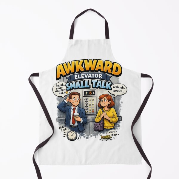 Item preview, Awkward Elevator Small Talk Funny Design – Introvert Office Humour Illustration designed and sold by GarnerSupplyCo.