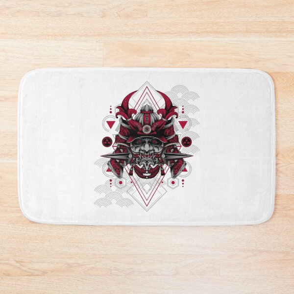 Item preview, red oni samurai hannya mask demon japan designed and sold by dazed-draft.