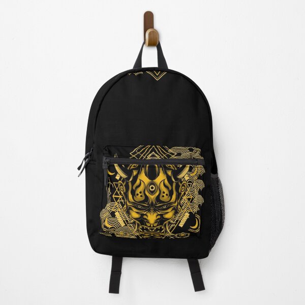 Item preview, golden oni samurai hannya mask demon japan designed and sold by dazed-draft.