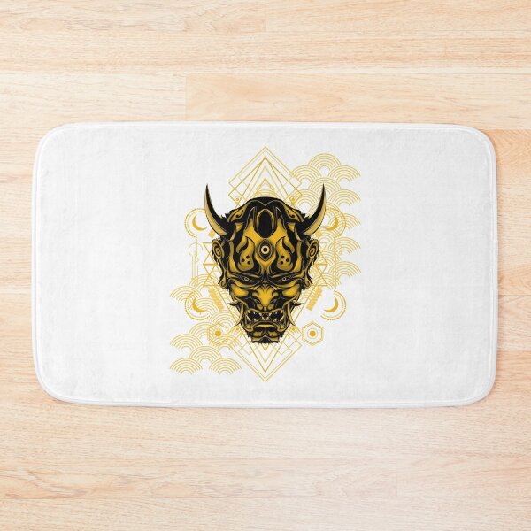 Item preview, golden oni samurai hannya mask demon japan designed and sold by dazed-draft.