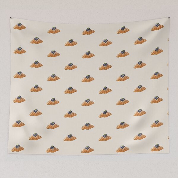 Item preview, French Bakery Pastries | Blueberry Croissant Art designed and sold by simplepaperplan.