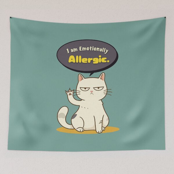 Item preview, Emotionally Allergic Cat designed and sold by Wobble Studio.