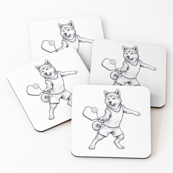 Item preview, Vintage Akita Playing Pickleball Player Dog Lover designed and sold by DoodleTortle.