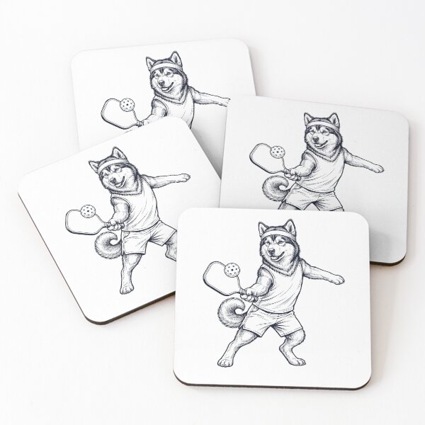 Item preview, Vintage Alaskan Malamute Playing Pickleball Player Dog Lover designed and sold by DoodleTortle.