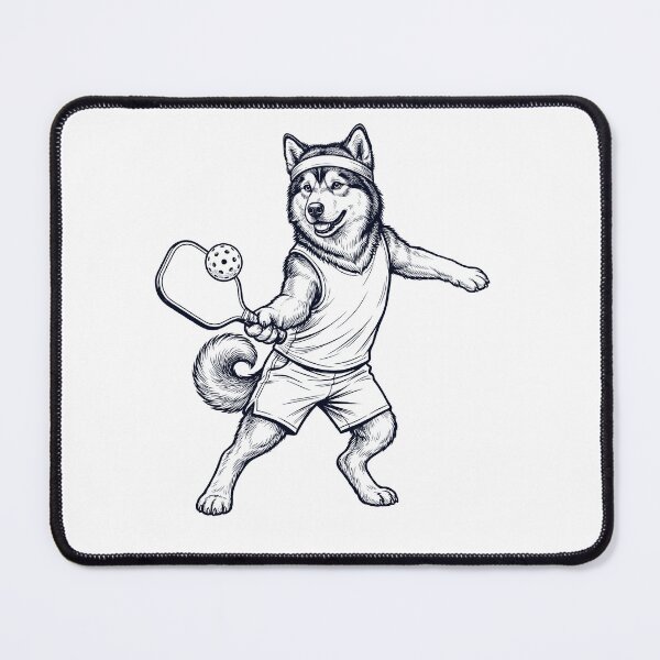 Item preview, Vintage Alaskan Malamute Playing Pickleball Player Dog Lover designed and sold by DoodleTortle.