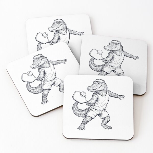 Item preview, Vintage Alligator Playing Pickleball Player Animal Lover designed and sold by DoodleTortle.