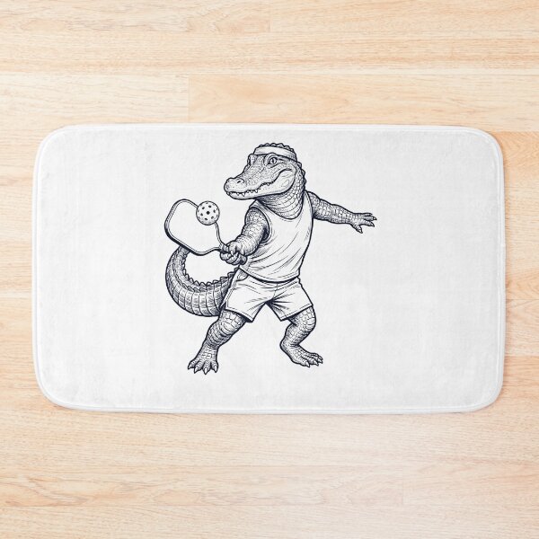Item preview, Caimán vintage jugando pickleball, amante de los animales designed and sold by DoodleTortle.