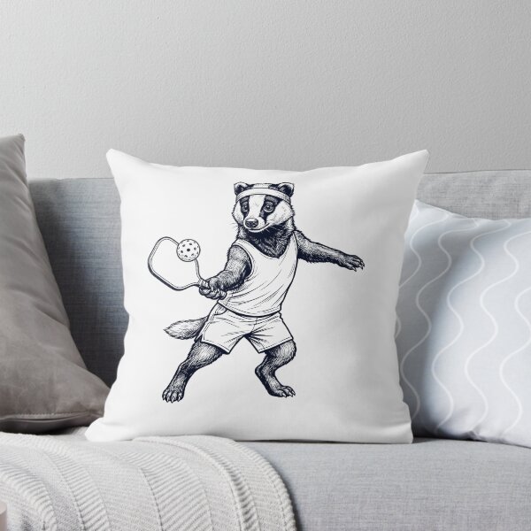Item preview, Vintage Badger Playing Pickleball Player Animal Lover designed and sold by DoodleTortle.