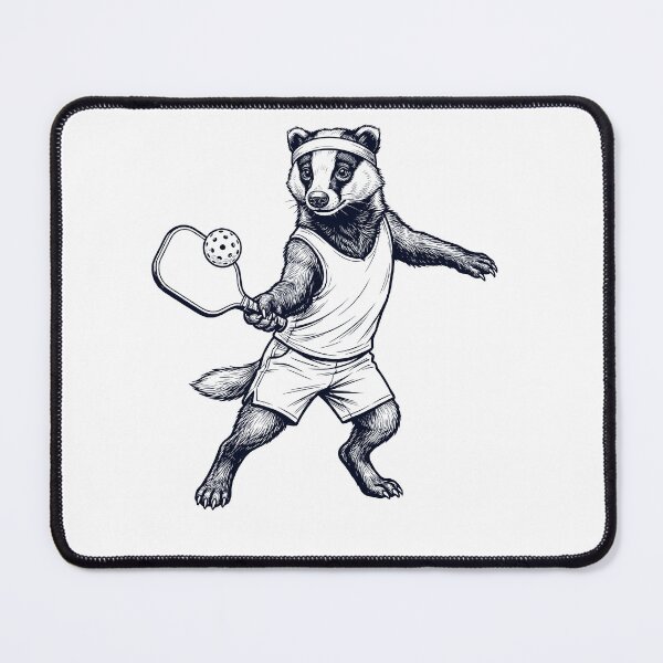 Item preview, Vintage Badger Playing Pickleball Player Animal Lover designed and sold by DoodleTortle.