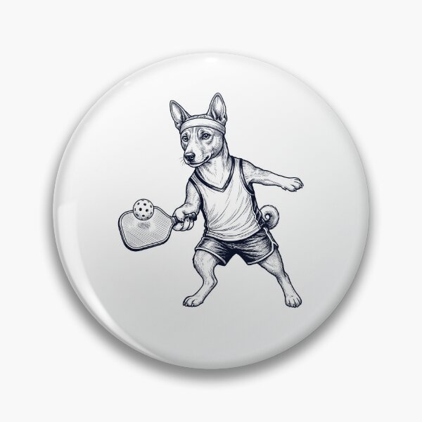Item preview, Vintage Basenji Playing Pickleball Player Dog Lover designed and sold by DoodleTortle.